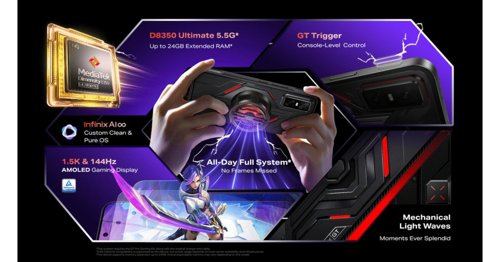 Gaming performance of Infinix GT 30 Pro on AMOLED screen with cooling system